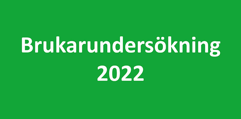 Grön bakgrund med texten Brukarundersökning 2022